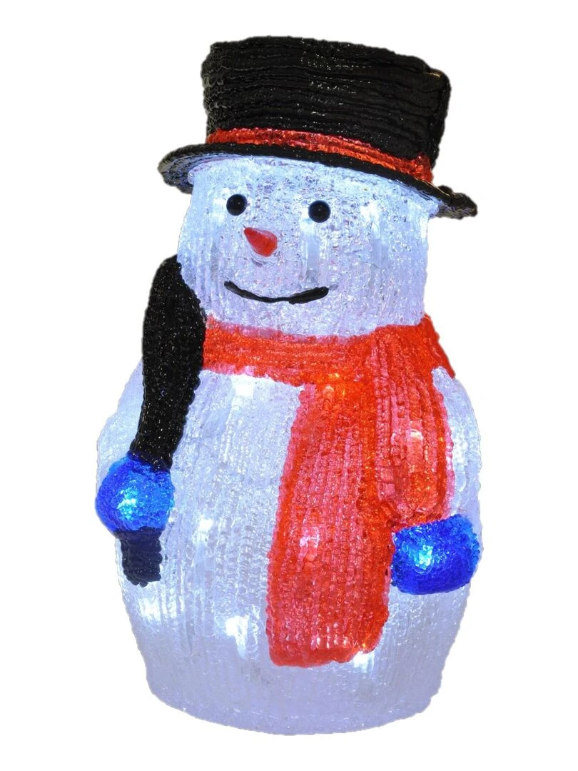 Bonhomme de neige et son chapeaux à LED Blanc