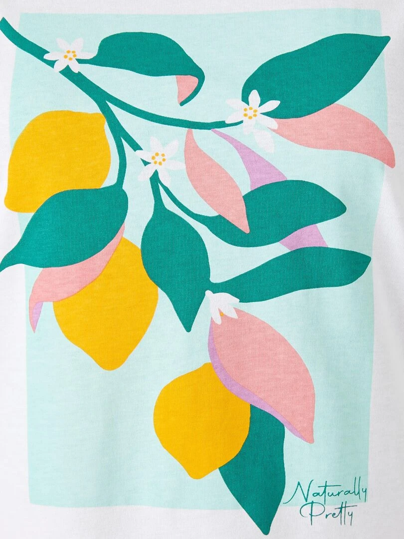 T shirt de pyjama en pur coton peigné   Damart   Blanc