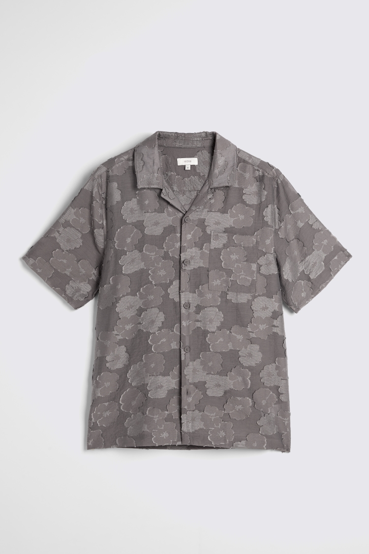 Relaxed Fit Dark Taupe Floral Shirt   Buy Online at Moss