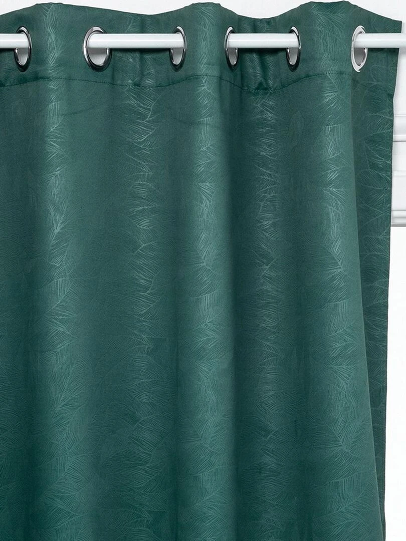 Rideau occultant avec feuilles en relief Vert