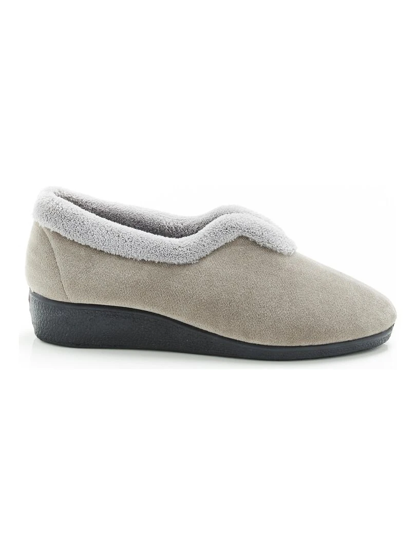 Pantoufles velours   Damart   Gris