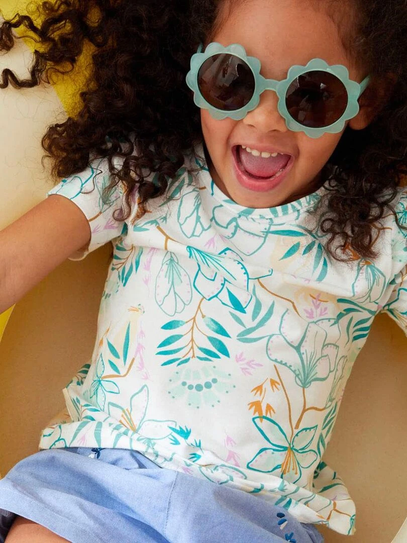 T shirt bébé à manches courtes Patroika   Ecru