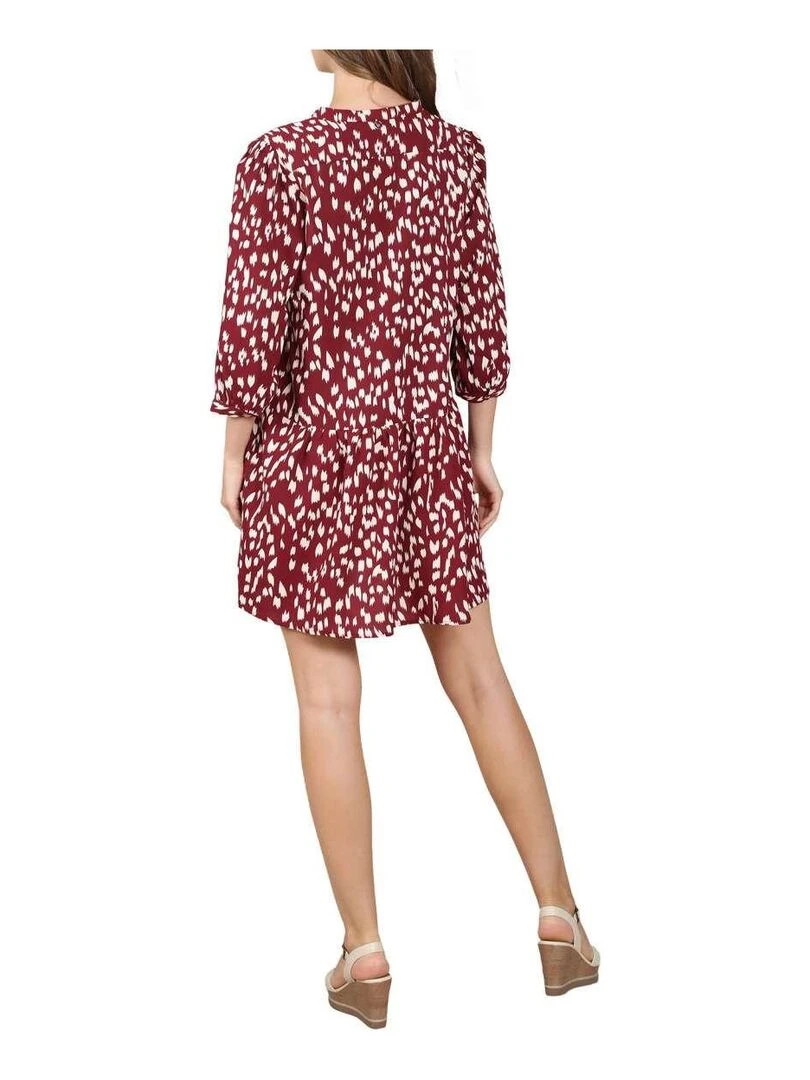 CHATTAWAK   Robe courte droite fluide   Rouge