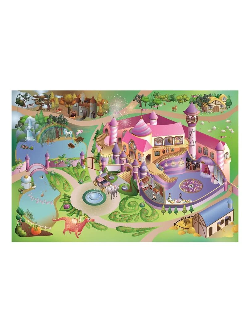 Tapis enfant PRINCESS Multicolore 100x150 Fait en Europe en polyester doux et soyeux Multicolore