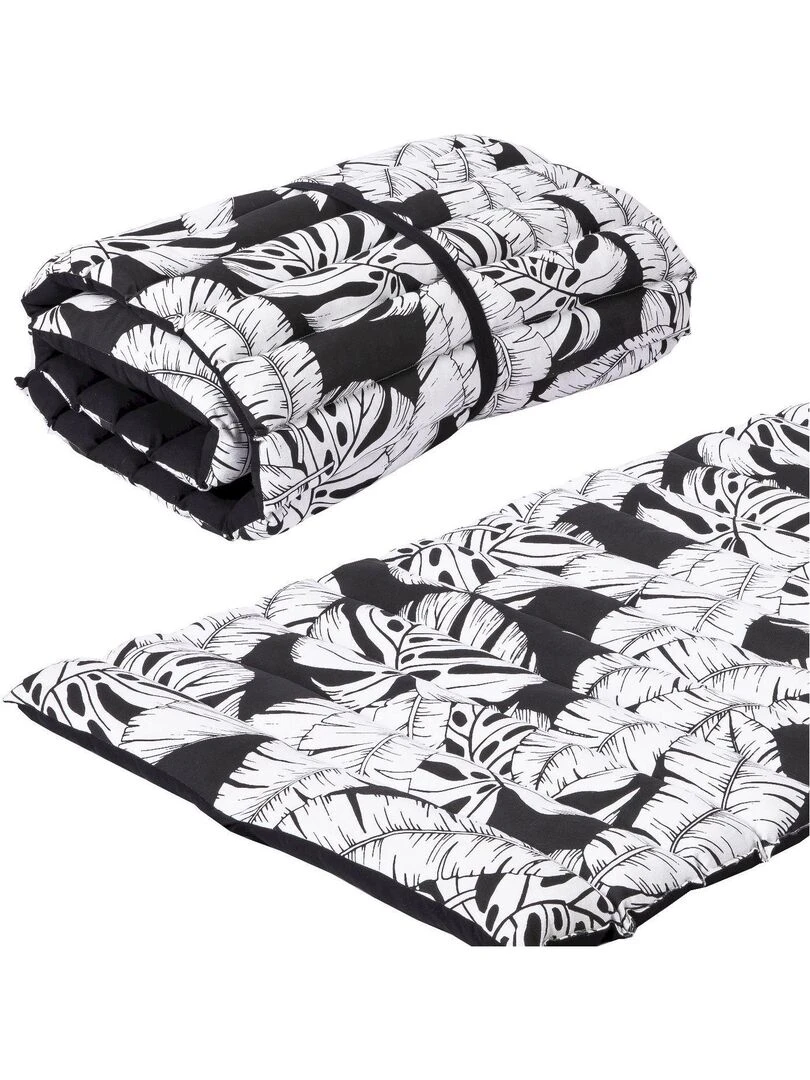 Long coussin de plage réversible JET SET 'Deko&co' Blanc Noir