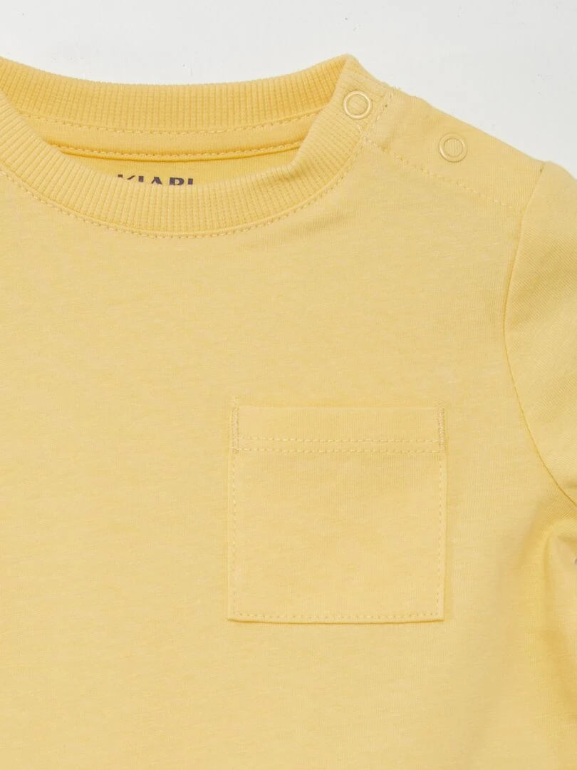 T shirt à manches courtes avec poches Jaune