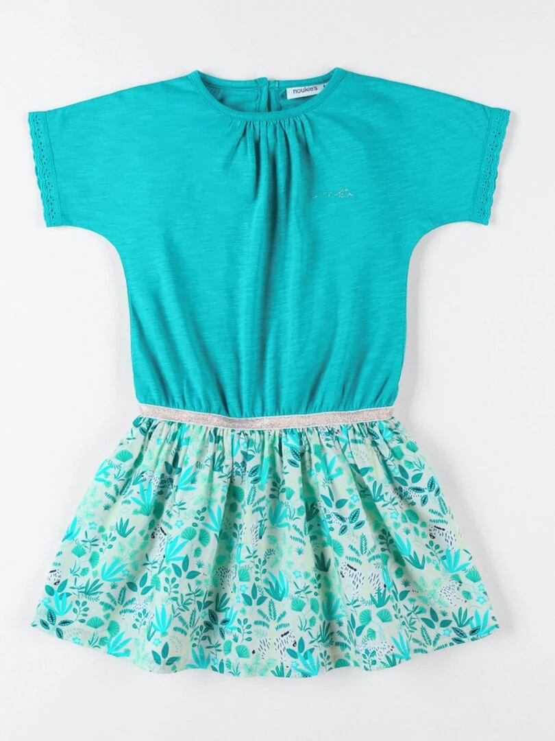 Robe bi matière à manches courtes Noukie's Bleu turquoise