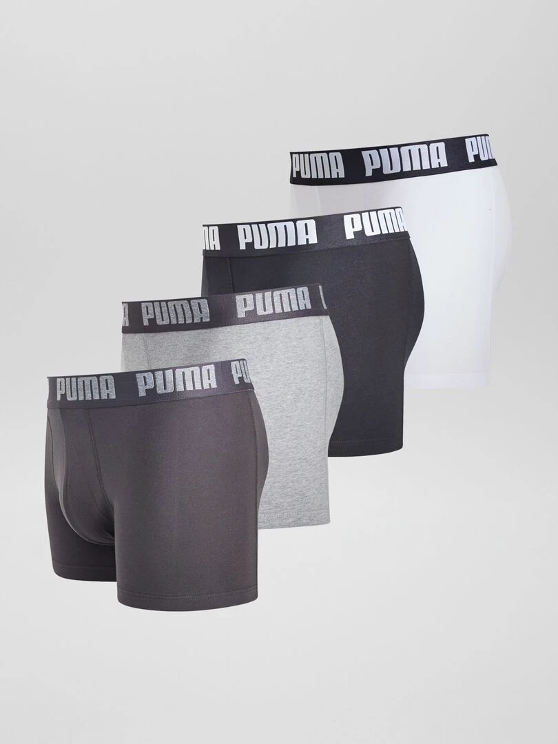 Boxers 'Puma'   Lot de 4   Blanc/gris/noir
