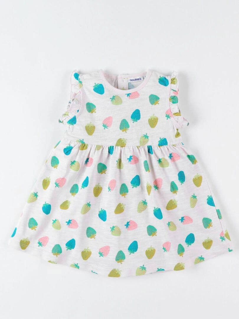 Robe à imprimé fraise multicolore Noukie's Blanc