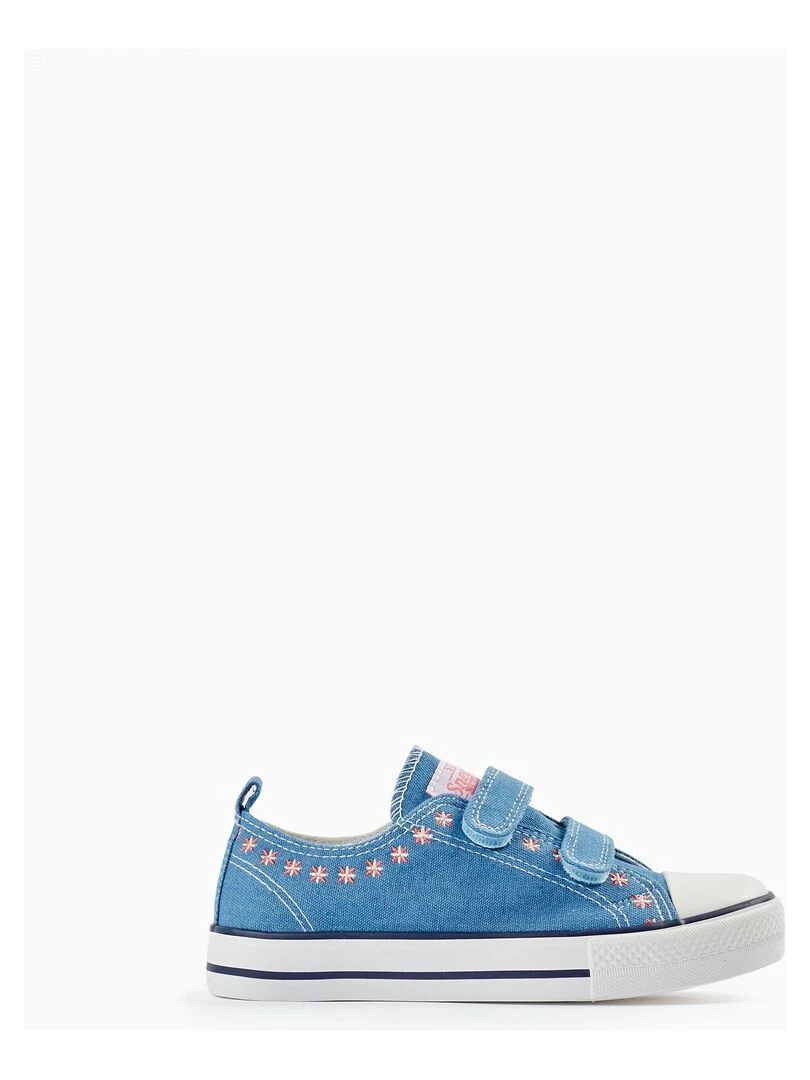 Baskets en jean avec fleurs brodées pour fille '50s Sneaker' Bleu
