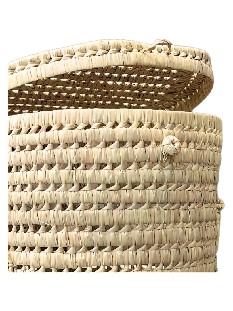 Panière à linge ronde palmier Beige clair