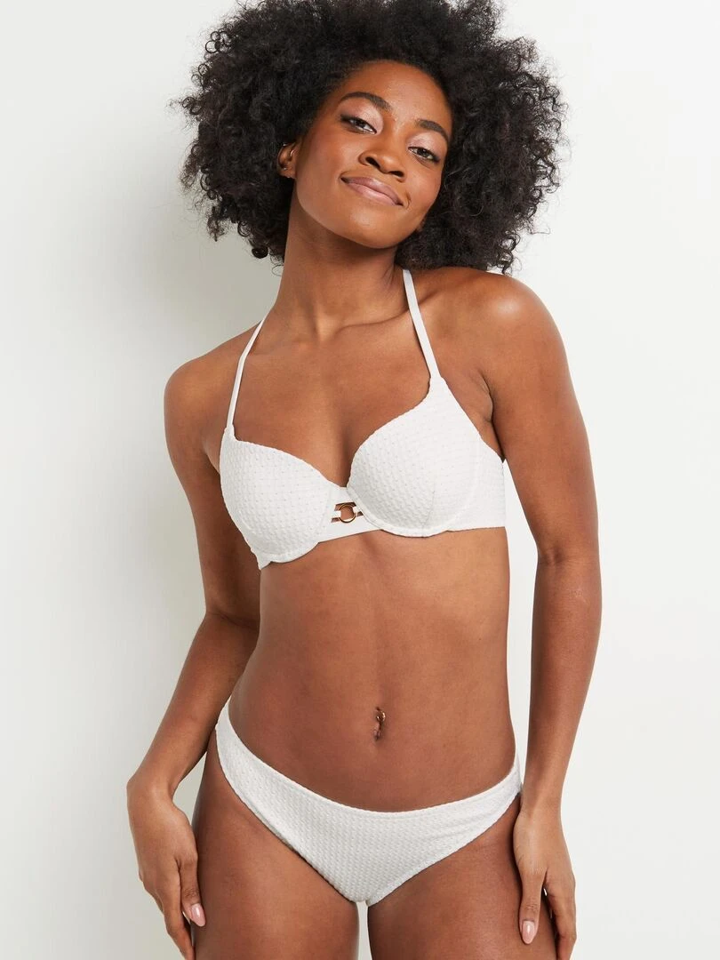Maillot de bain culotte midi haute Maud RougeGorge Lingerie Blanc