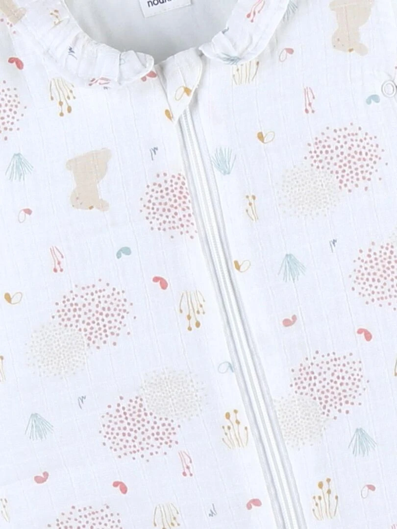Gigoteuse 100 cm mousseline de coton BIO ouatinée    Blanc
