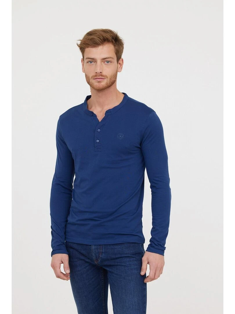 Lee Cooper T Shirt manches longues coton regular ASILO Bleu marine