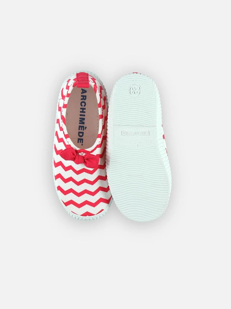 Chaussures de bain rayures   Archimède   Rose