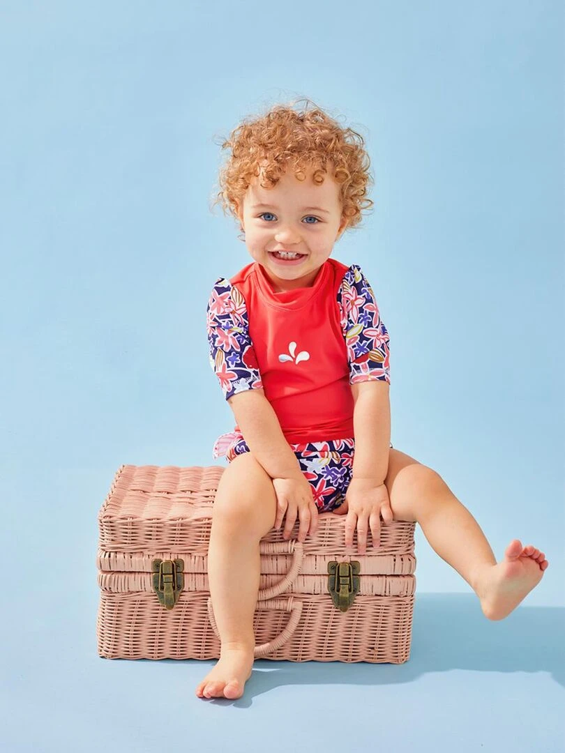 Top anti UV avec fleurs Archimède Rose