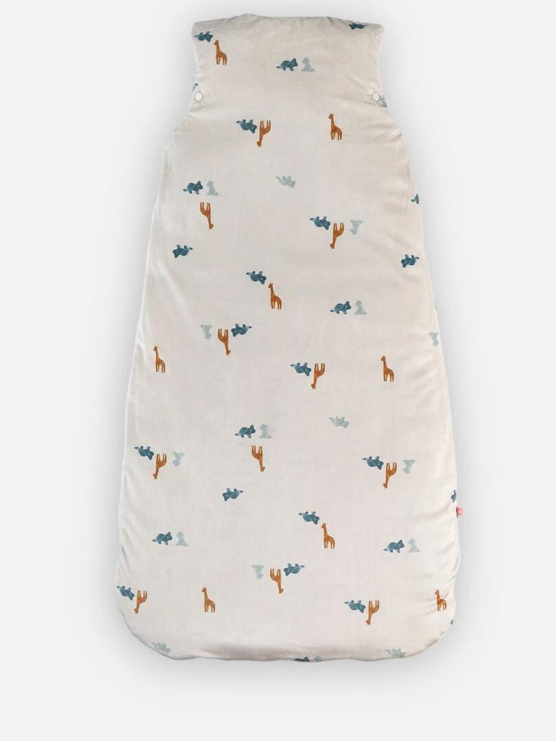 Gigoteuse 100 cm imprimée en Veloudoux  beige   Beige