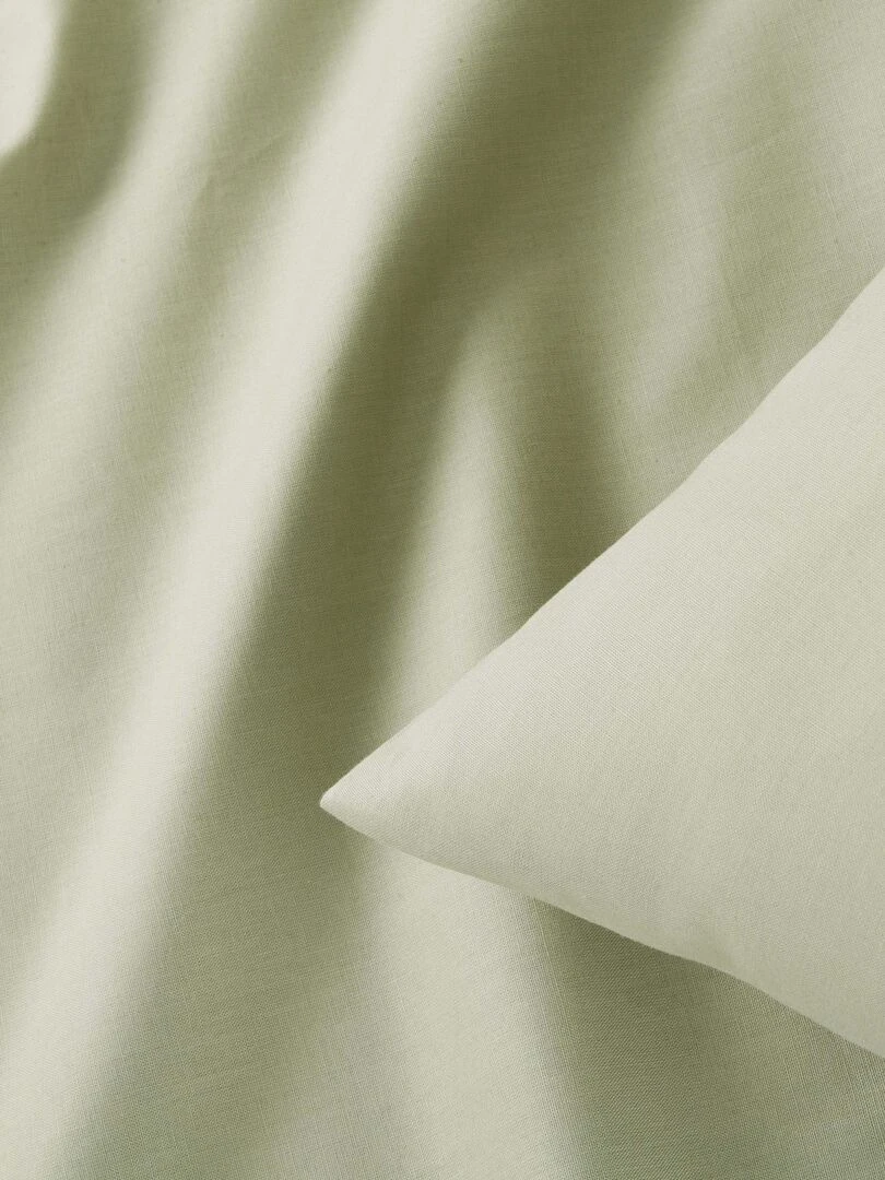 Drap plat pour lit bébé 100% coton Bio   'P'tit Basile'   Vert clair