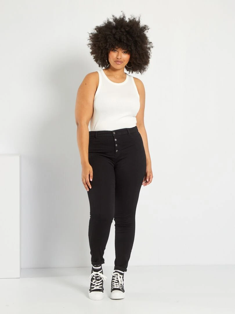 T shirt en maille côtelée stretch   Violet