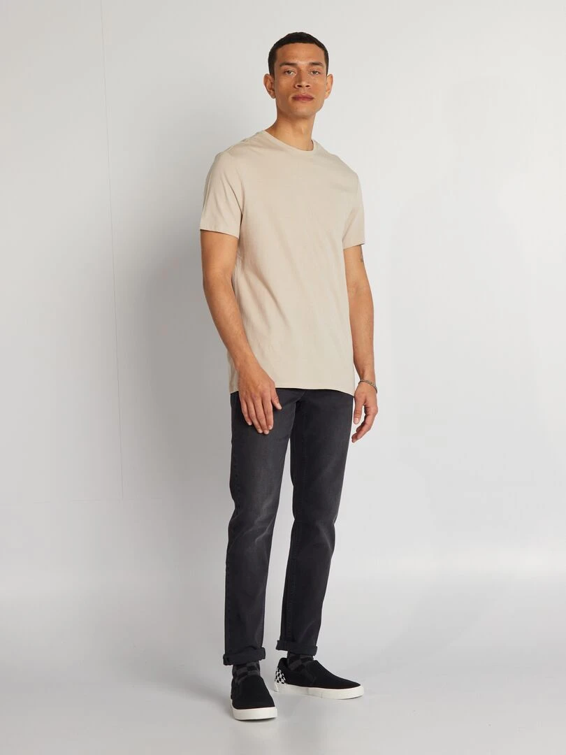 Jean slim L32 Noir délavé