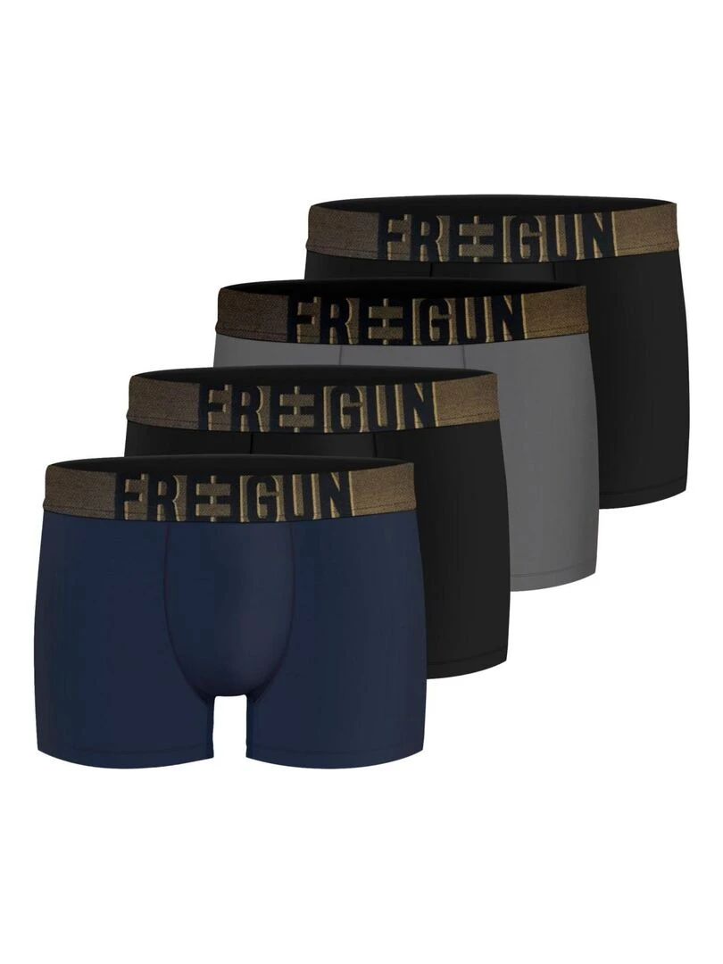Lot de 4 Boxers homme Soft Touch Signature Karl Freegun Noir