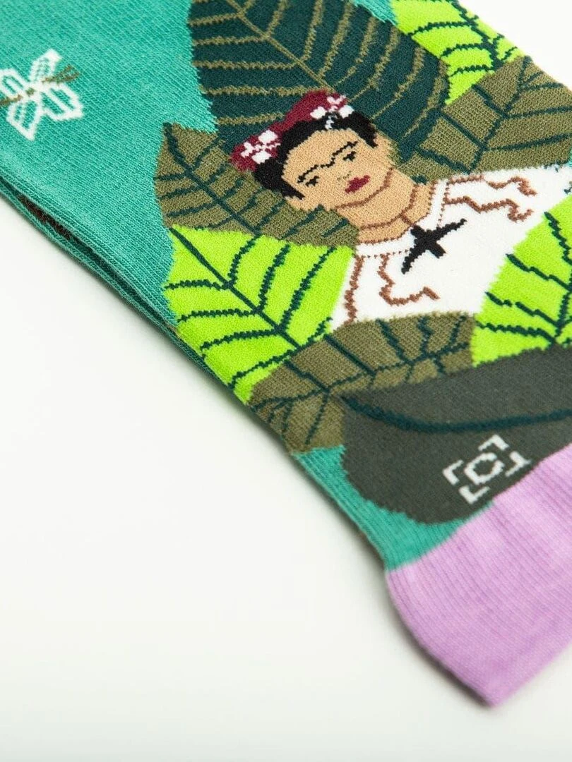 Chaussettes Sock Affairs Frida Kahlo Autoportrait   Vert