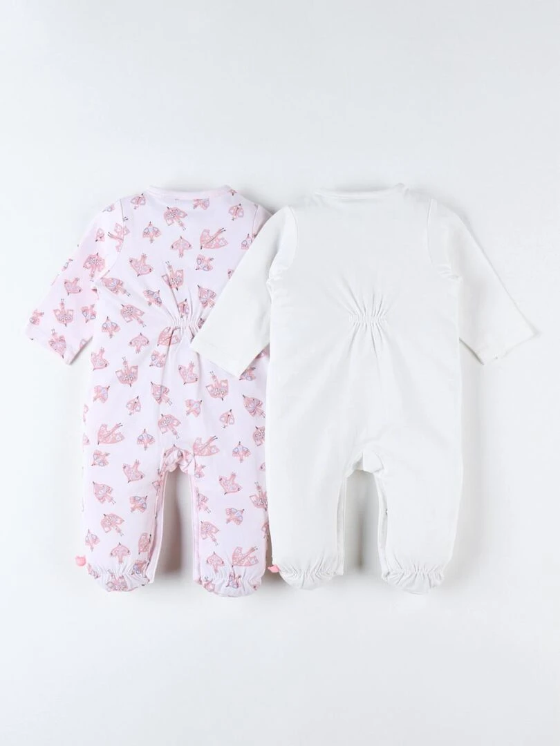 Set de 2 pyjamas 1 pièce clair/écru Noukie's Rose