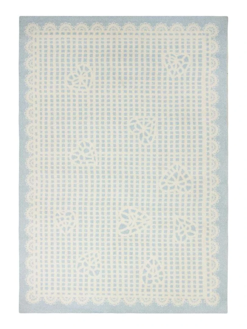 Tapis enfant MARIE LINE en polyester doux et soyeux OEKO TEX® Bleu