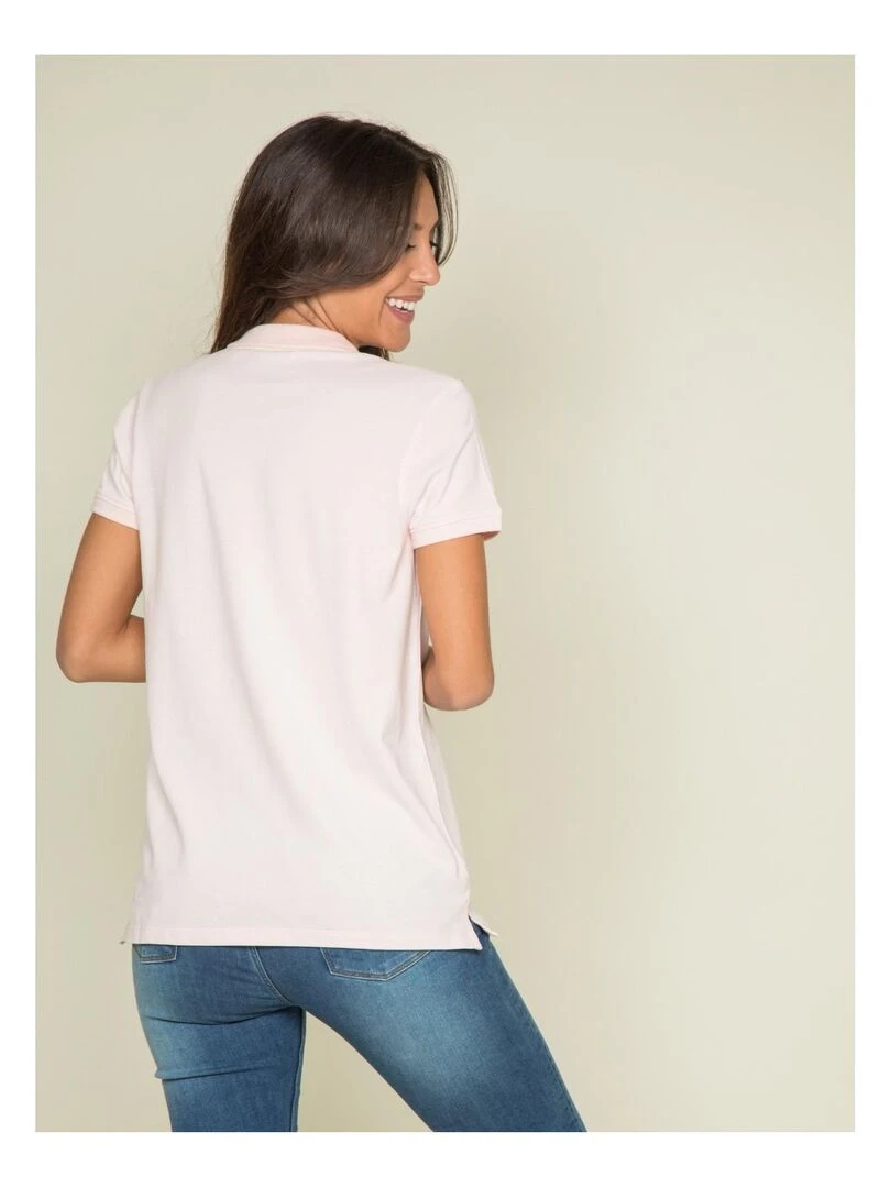 Polo manches courtes en coton piqué FOLORA Rose