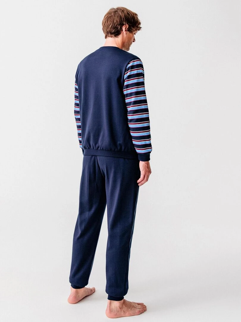 Pyjama en molleton Thermolactyl  manches longues   Damart   Bleu marine
