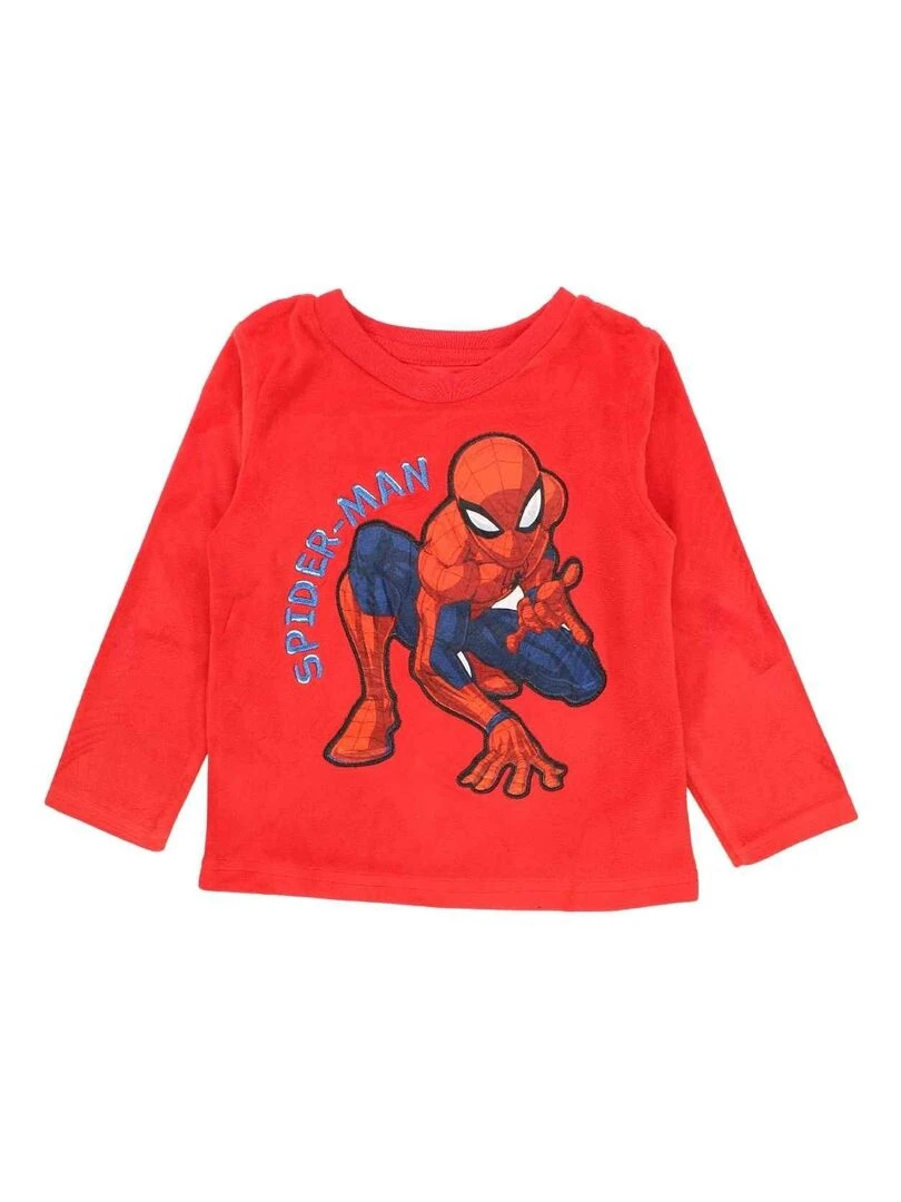 Disney Pyjama garçon imprimé Spiderman en coton Rouge