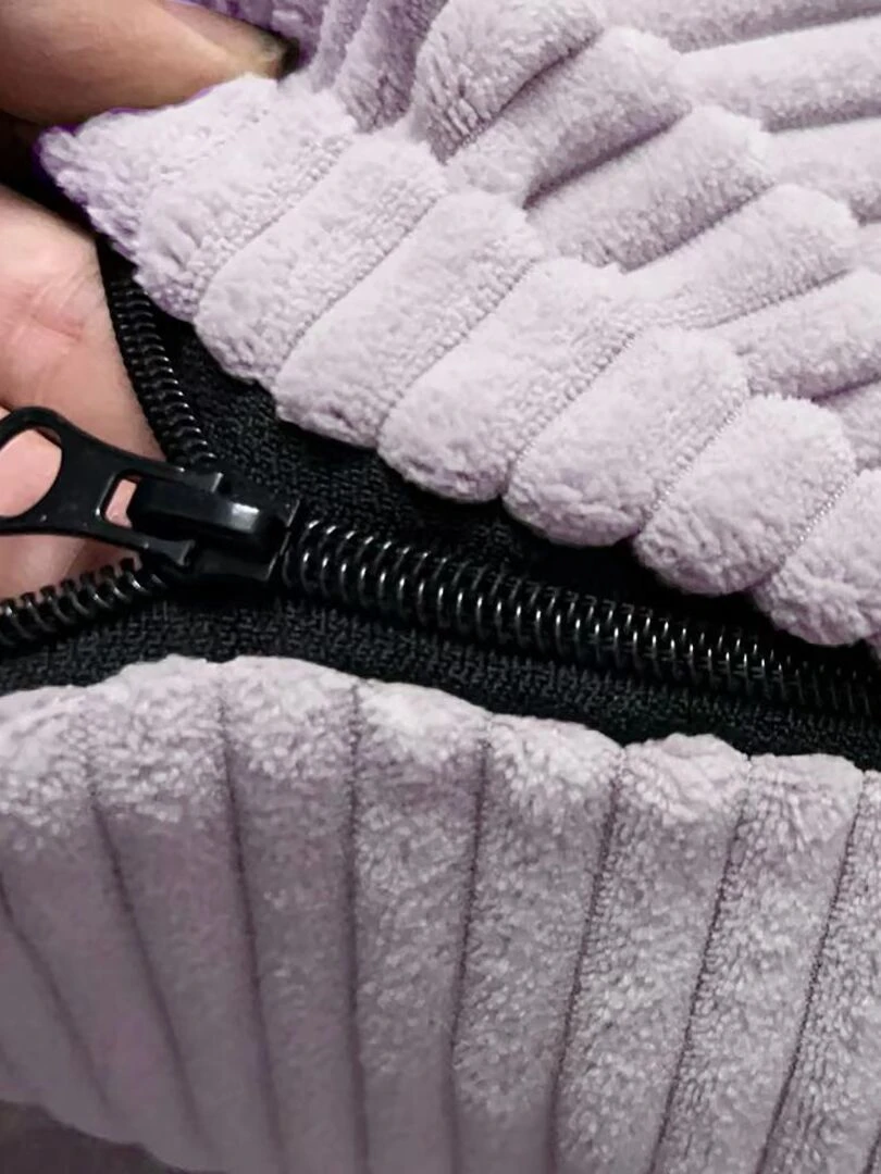 Pouf en Velours Côtelé   Chic  Doux et Déhoussable   Bananair   Rose