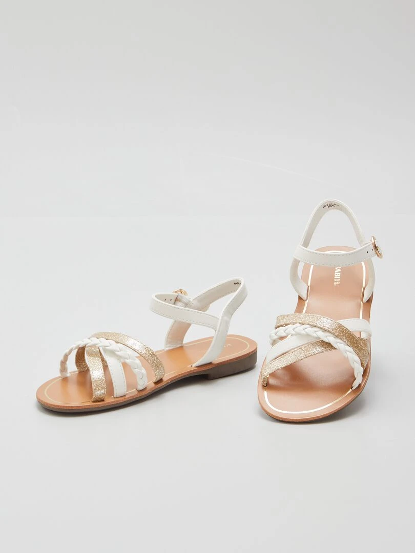 Sandales à multiples brides fantaisies   blanc