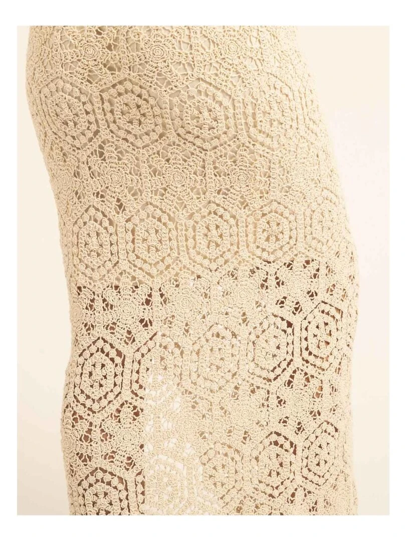 Jupe longue crochet XASSIE   Beige