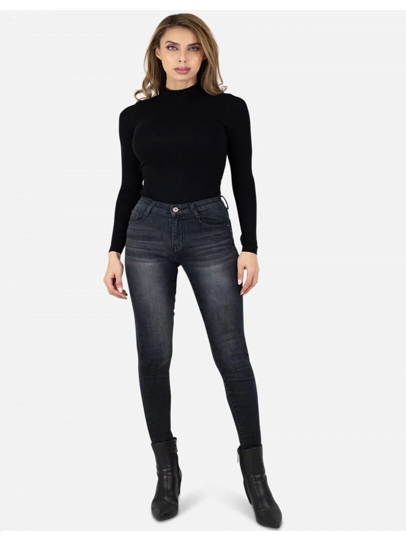 Jean slim effet push up Kebello Gris