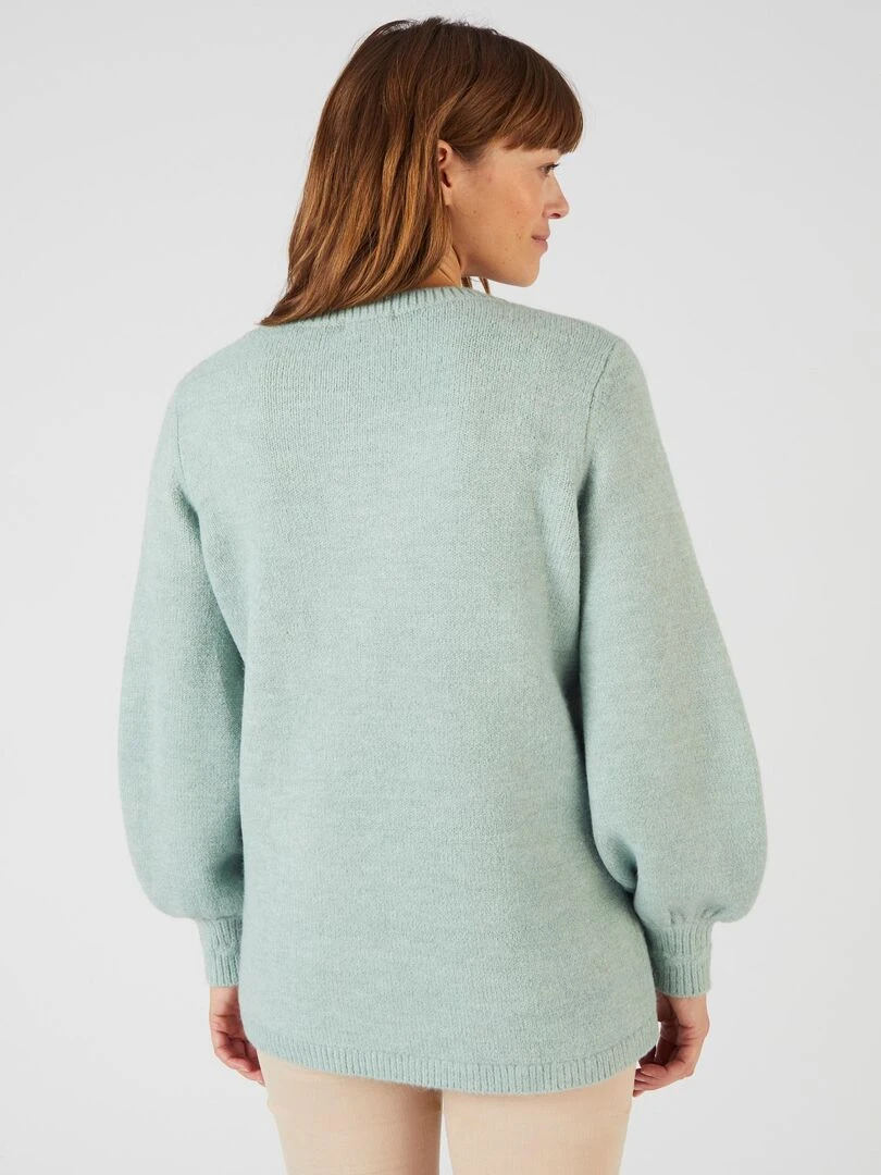 Pull jeu de maille fantaisie Thermolactyl   Damart   Vert jade