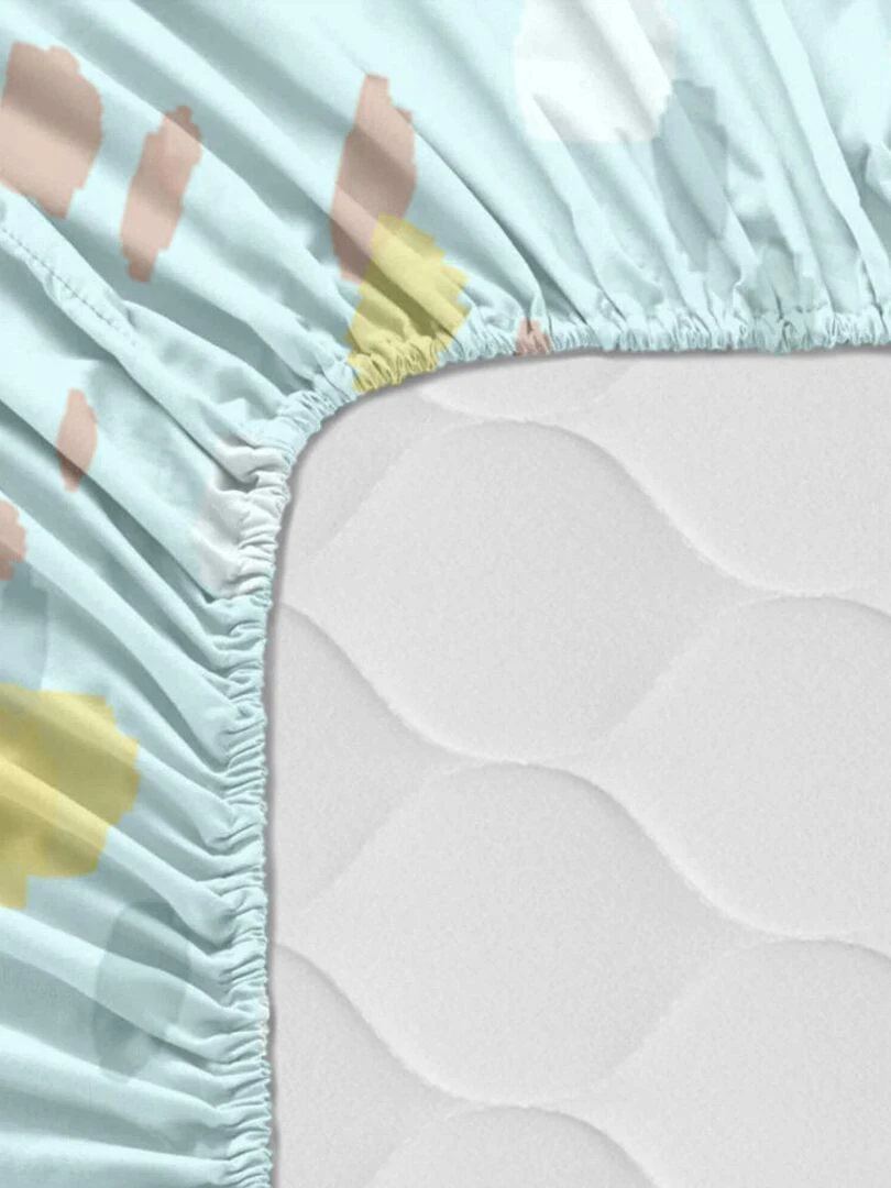 Drap housse Woodland Berceau "Happyfriday"   Blanc