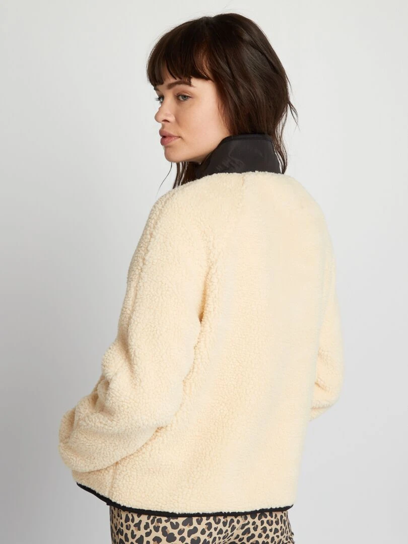 Blouson en sherpa   Beige/noir