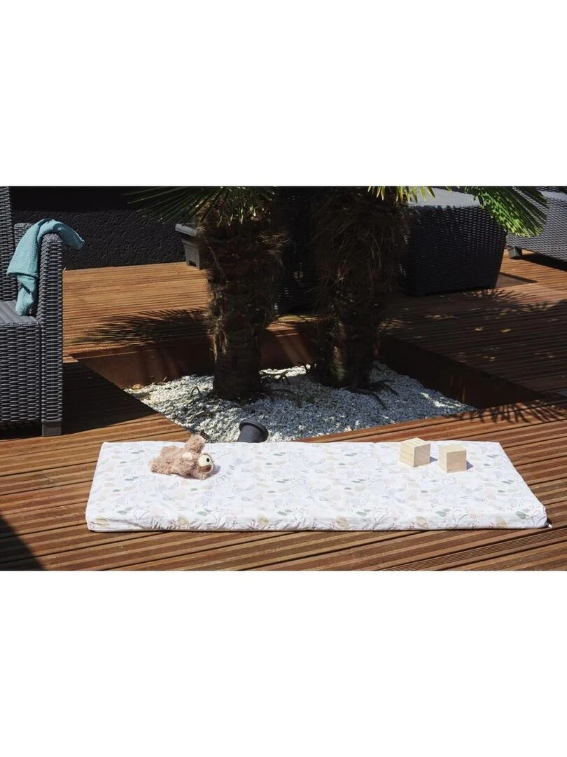 Tinéo   Matelas nomade 60x120cm Savane   Blanc Beige