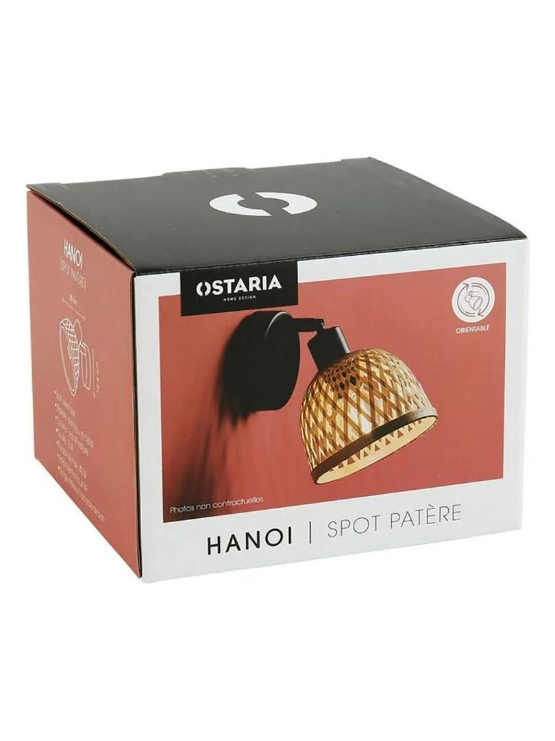 Applique spot orientable bambou Hanoi   Beige