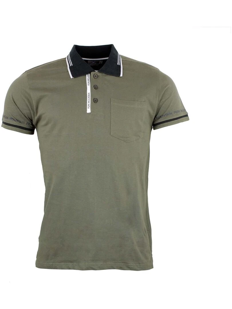 Polo manches courtes homme CROMA PEAK MOUNTAIN Kaki