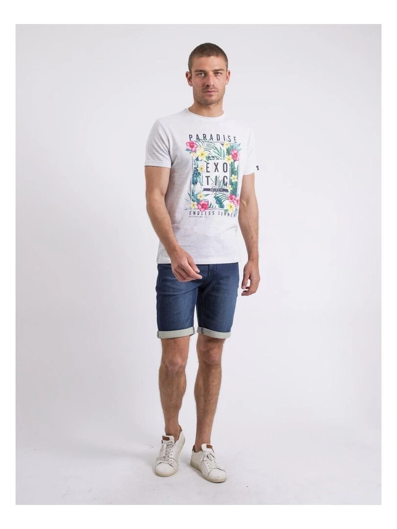 T shirt col rond NOPAJOUX   Ecru