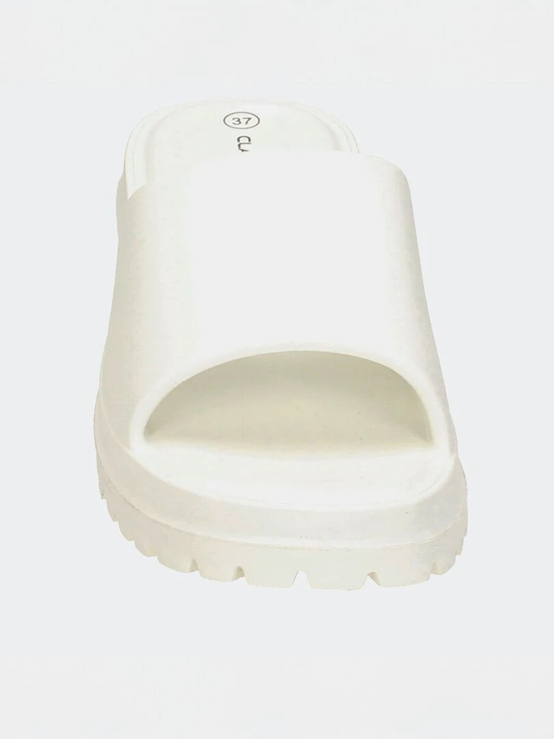 Mules à talons crantés   Blanc