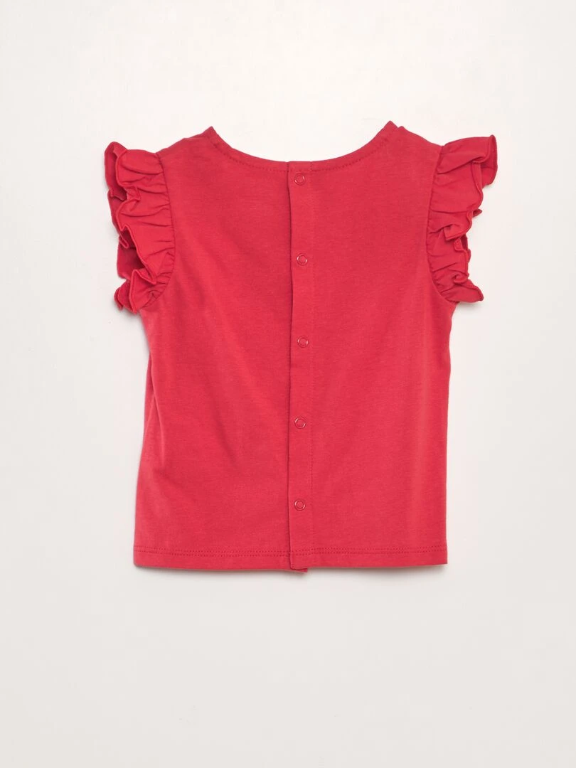 T shirt à volants   Rouge