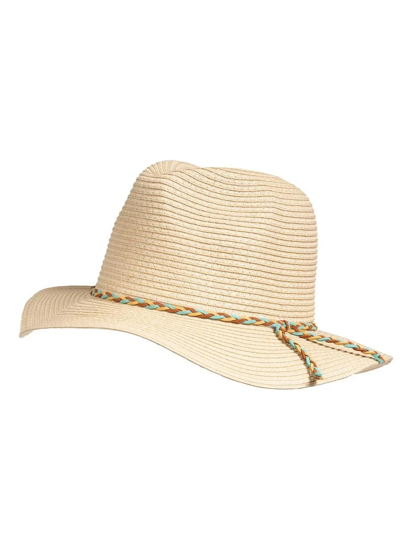 Chapeau Femme fedora tresse Multico Marron