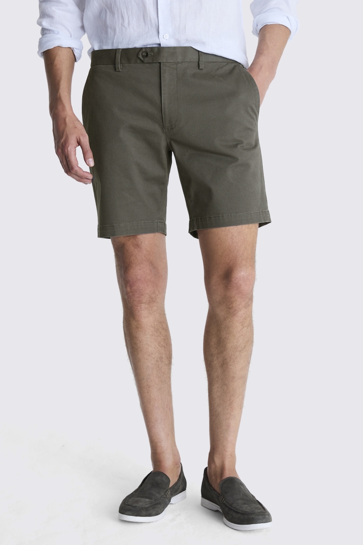 Slim Fit Grey Chino Short   Buy Online at Moss