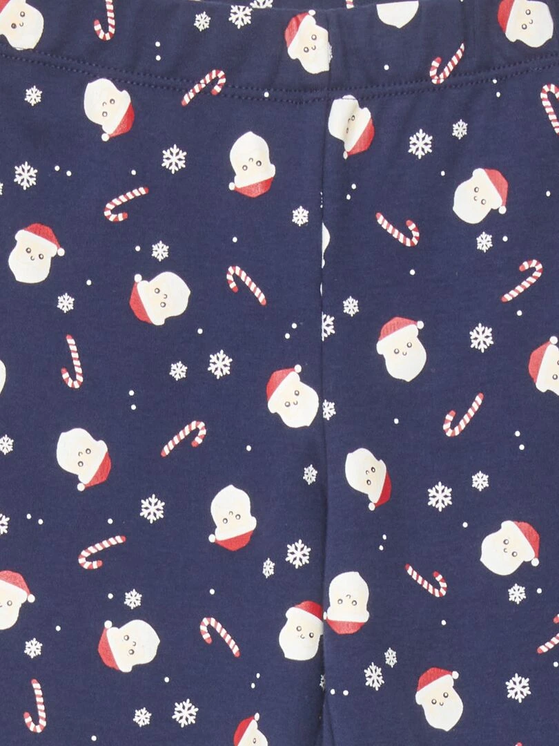 Ensemble pyjama avec père Noël   3 pièces   Marine