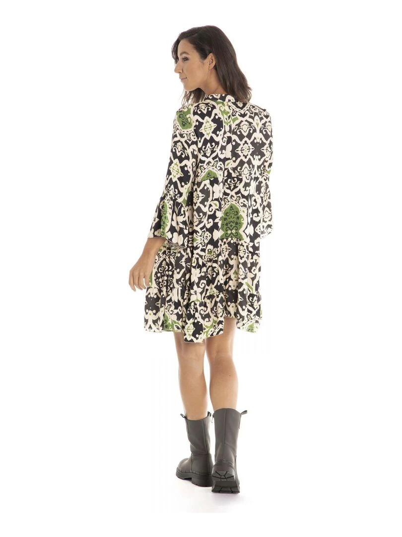 Robe mao ROMY   Gérard Pasquier   Noir Vert