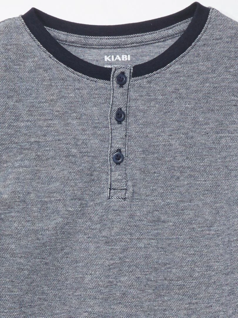 T shirt en piqué de coton Bleu