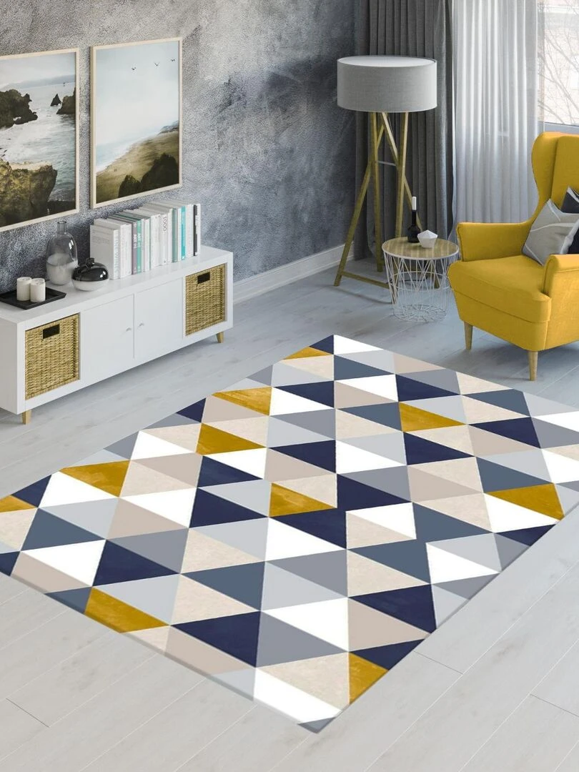 Tapis Triangle Bleu Bleu